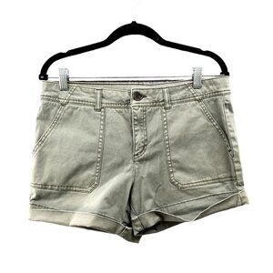 C&C California Chino Shorts Womens Size 8 Roll Cuff Army Green Mid Rise